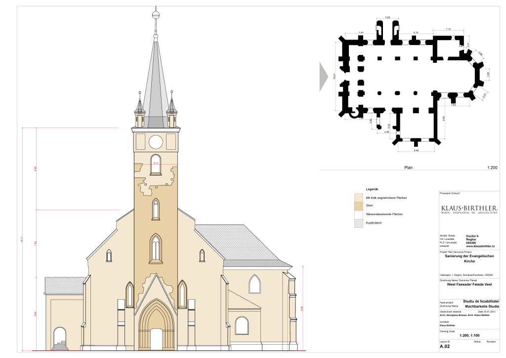 Reghin Biserica evanghelica_fatada vest